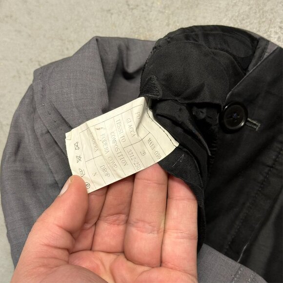 Mattarazi Dress Pants Super 160s Wool Trousers Grey Birdseye 38x30 - Picture 6 of 10